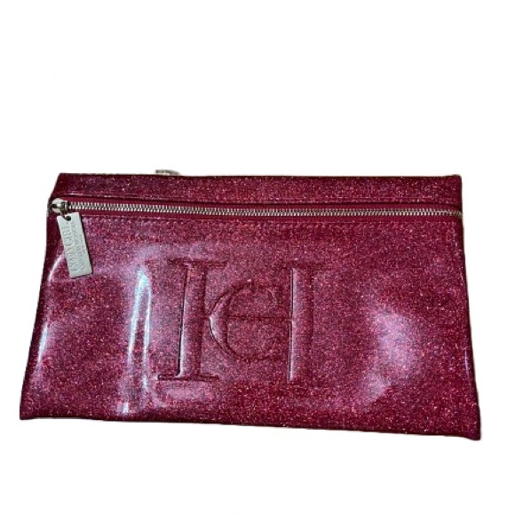 NWOT Carolina Herrera Good Girl Embossed Elegant Glitter Clutch in Sparkly Red - Picture 1 of 8